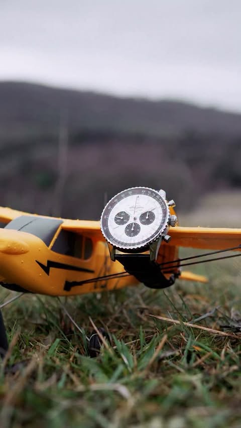 Instagram post by @newinflux for BREITLING. Caption reads: If in doubt, fly @breitling ✈️⏱️ The Navitimer has....