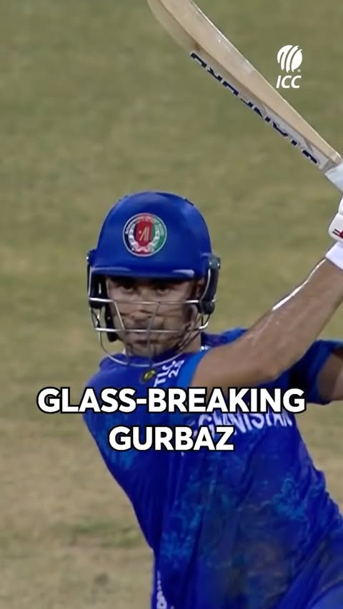 Instagram post by @rahmanullah.gurbaz for ICC T20 World Cup. Caption reads: Rahmanullah Gurbaz holds the pose with a....