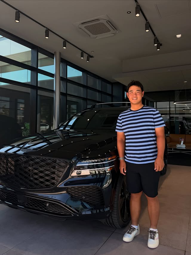 Instagram post by @joohyungkim0621 for Genesis USA. Caption reads: Excited to officially join the @Genesis_worldwide....