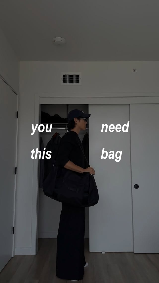 Instagram post by @ericprrk for Dagne Dover. Caption reads: [...] bag - the monaco garment duffle by....