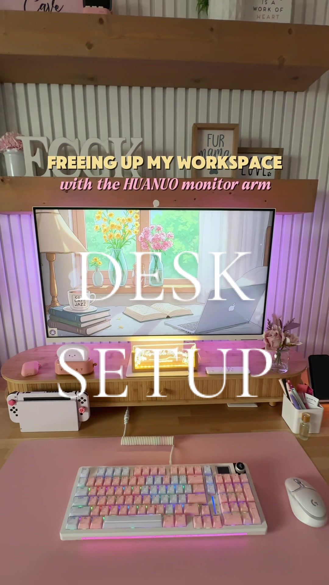 TikTok post by @ezziii23 for HUANUO. Caption reads: Spending so much time at my desk means I notice....