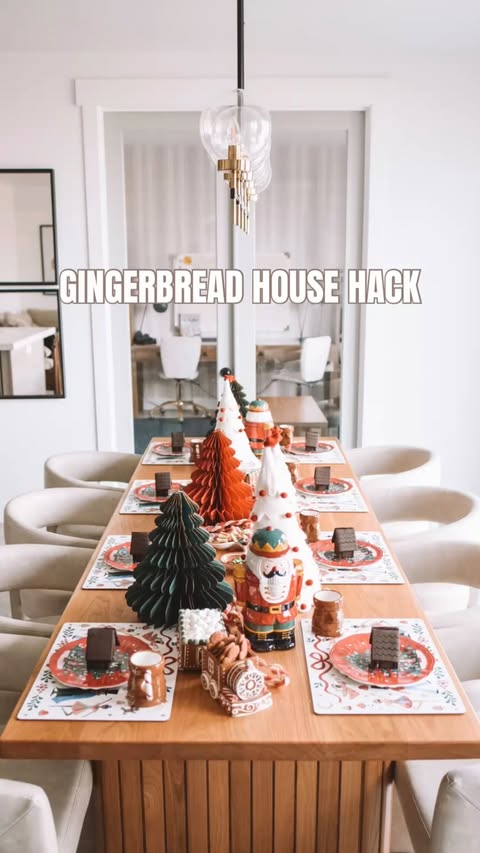 Instagram post by @jennhallak for Pottery Barn Kids. Caption reads: The gingerbread house making hack that will change....
