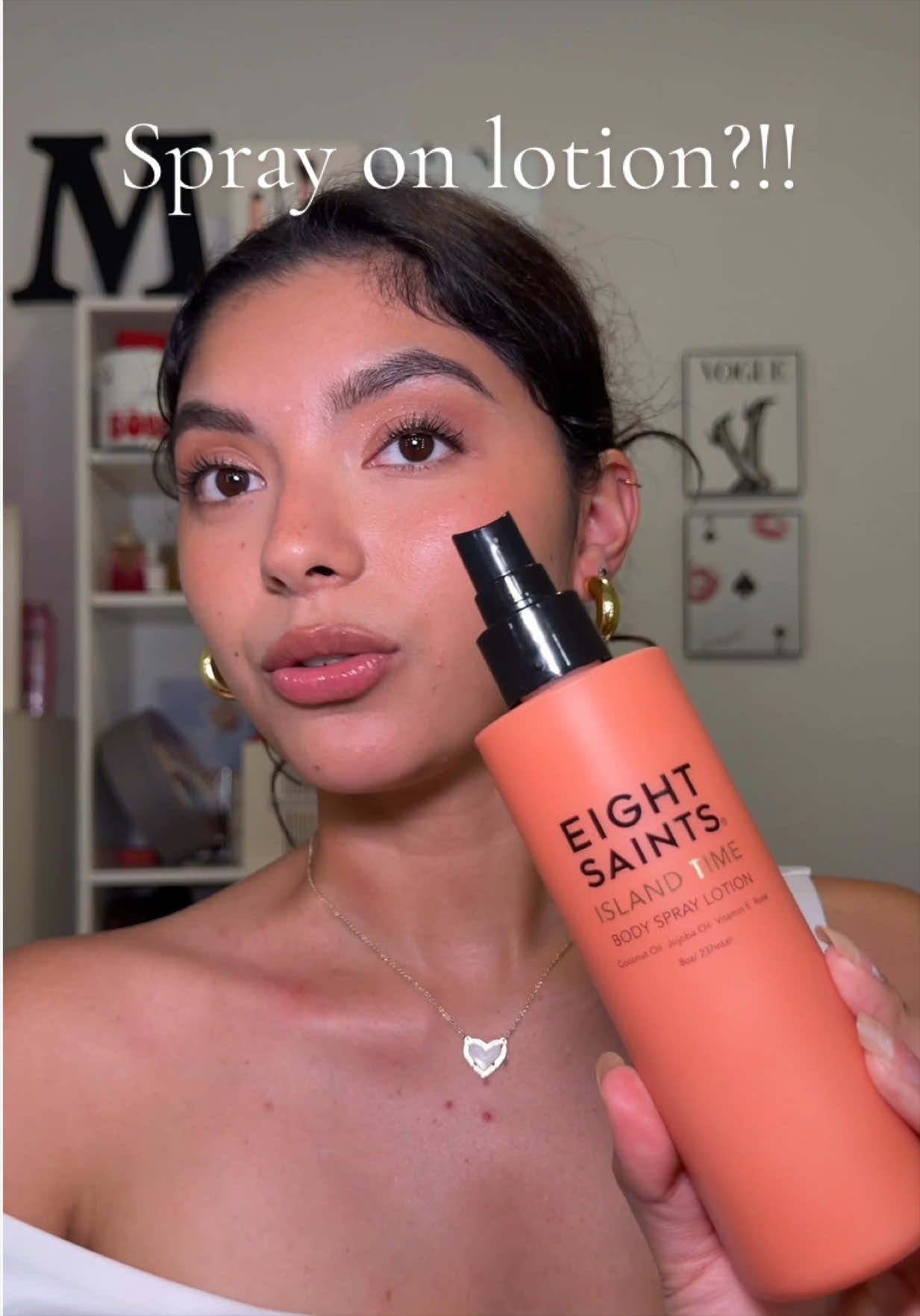 TikTok post by @thisisnotmaddie for Eight Saints Skincare. Caption reads: [...] lotion all in our bags. This @Eight Saints....