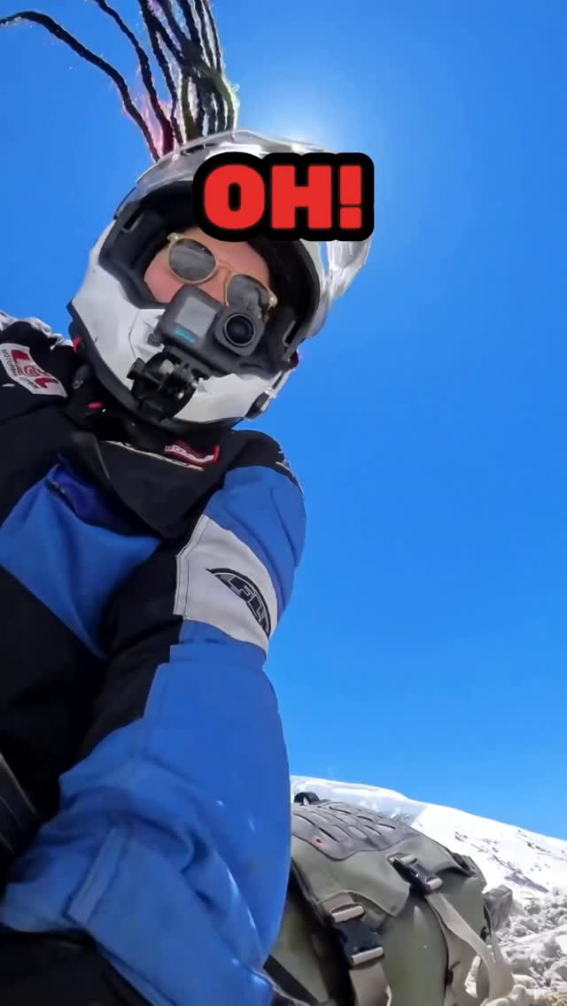 Instagram post by @lavi.and.ollie for Mosko Moto. Caption reads: First time riding on snow 🫣❄️🥶

Check out the....