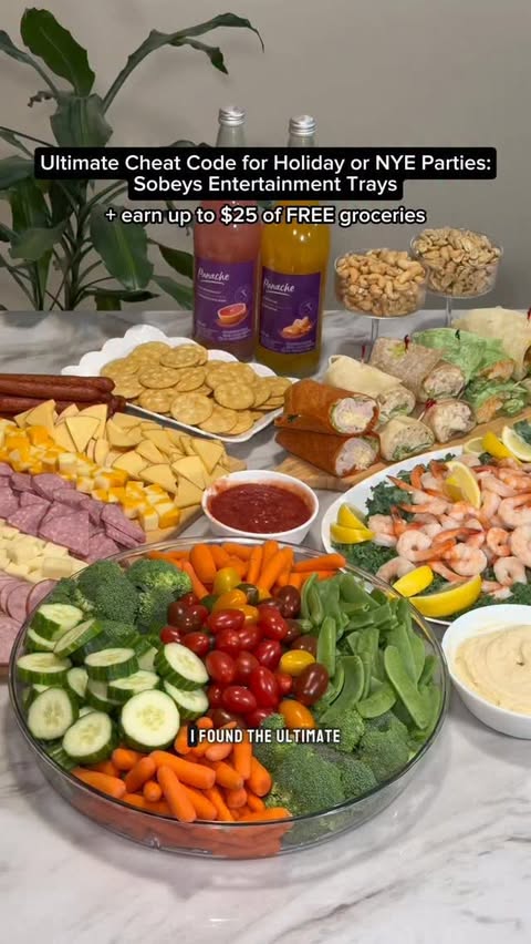 Instagram post by @geer.than for Sobeys. Caption reads: [...] by ordering entertainment trays from....