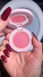 Instagram post by @makeupbysharonjoy for Wander Beauty. Caption reads: Wander Beauty’s NEW Blush All Day Hydrating Powder....