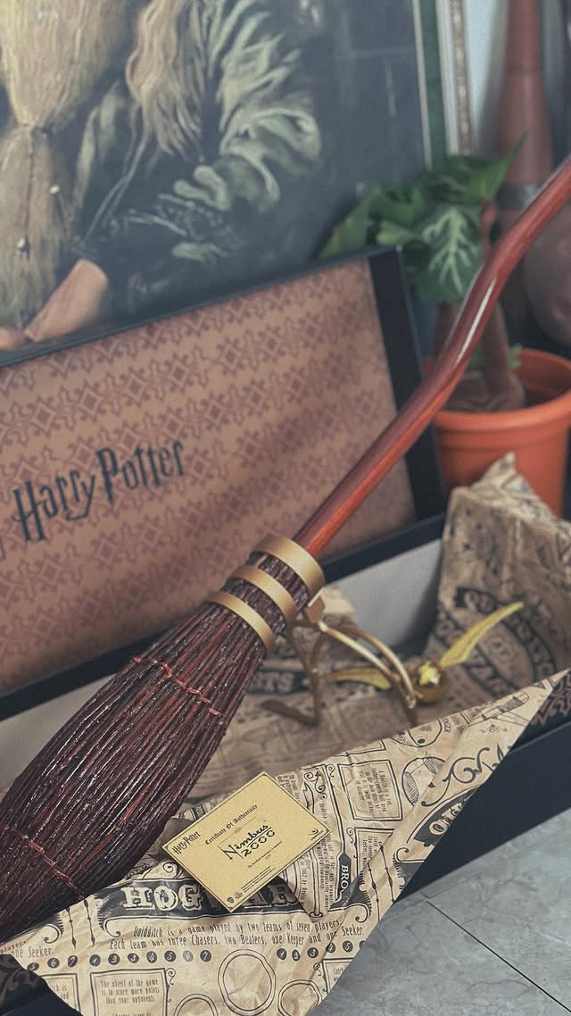 Instagram post by @kouteipeng for Cinereplicas. Caption reads: Nimbus 2000 junior🧹 ⁡....