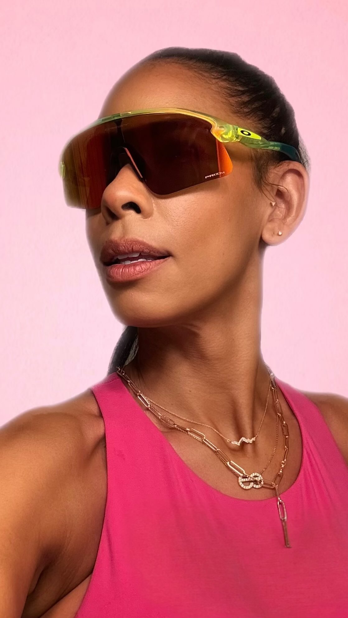 Instagram post by @iamkirstenferguson for Sunglass Hut. Caption reads: Race day isn’t just about chasing miles — it’s....