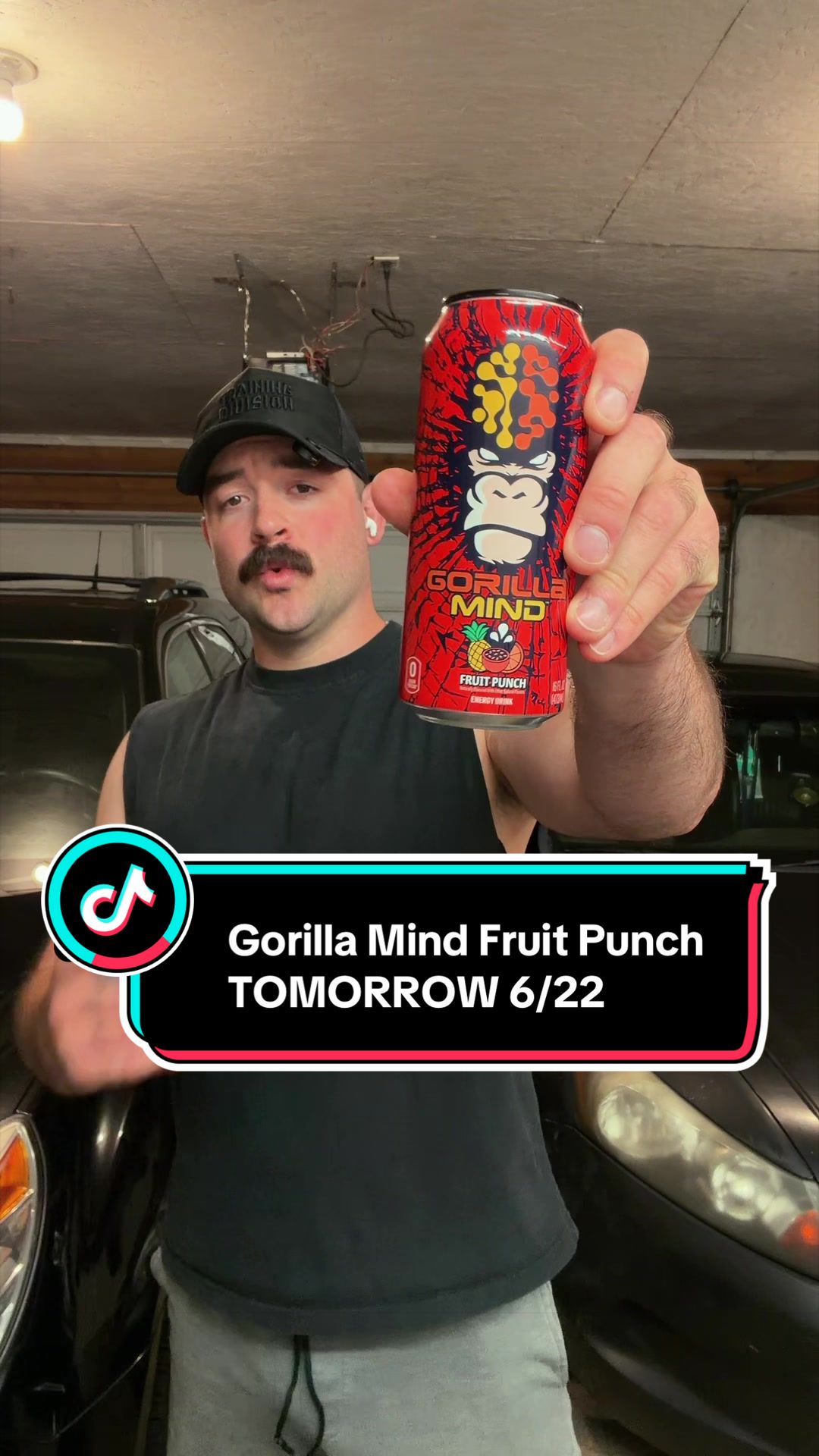 TikTok post by @gargoylegains for Gorilla Mind. Caption reads: This might just be the best flavor Gorilla Mind....