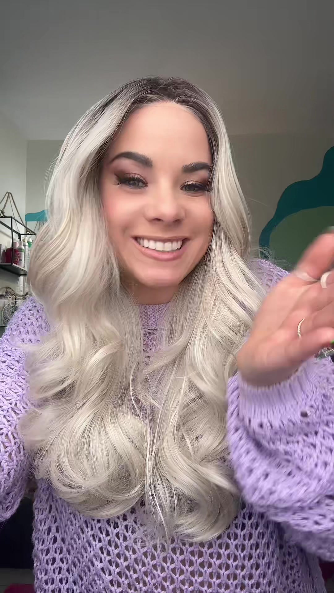 TikTok post by @elizabethwearswigs for Chelsey Smith Cosmetics. Caption reads: I love the @Chelsey Smith Crowns crown spray!....