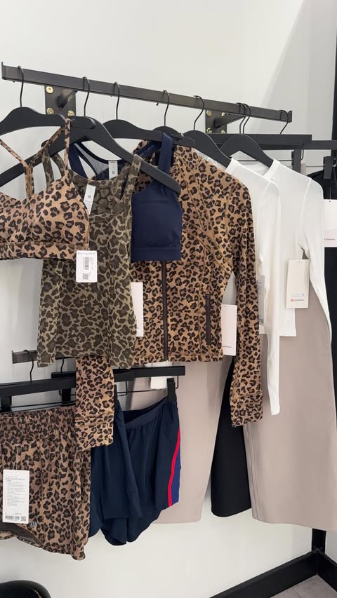 Instagram post by @ericananglefit for lululemon. Caption reads: Are we fans of the new @lululemon leopard?👀🤭....