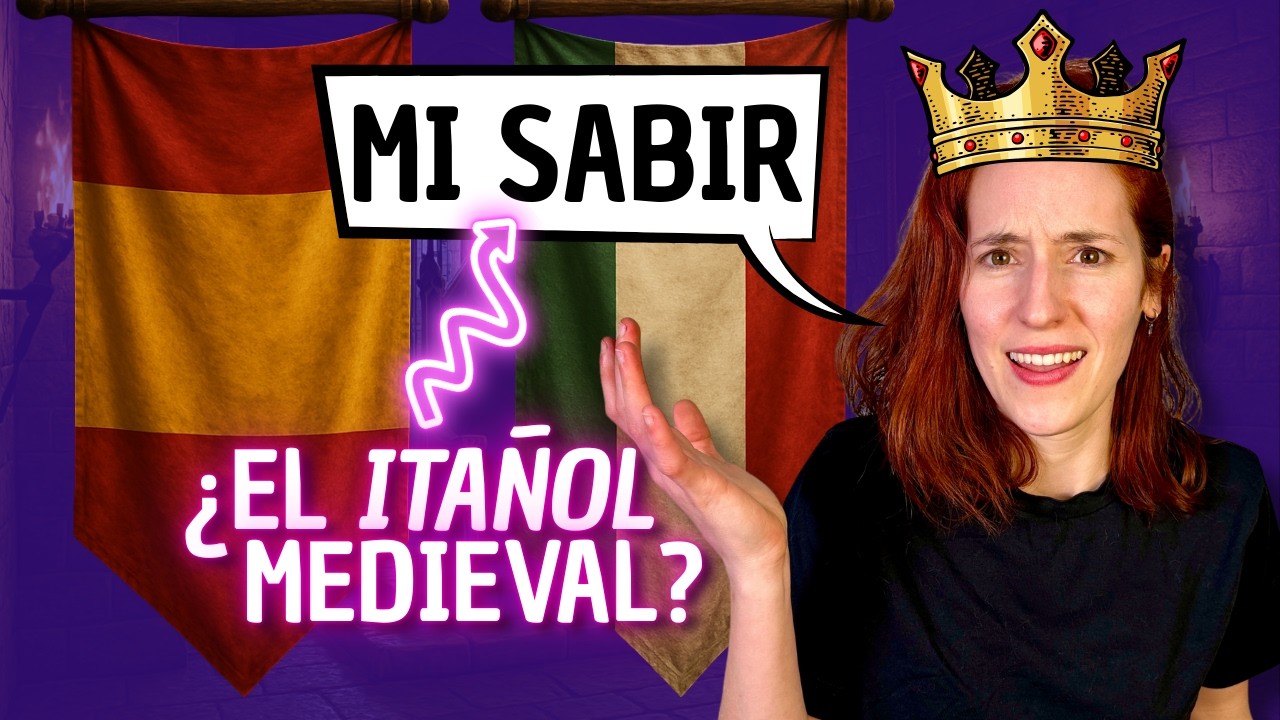 YouTube post by @Linguriosa for Lingoda. Caption reads: ¿El SPANGLISH de la EDAD MEDIA?.