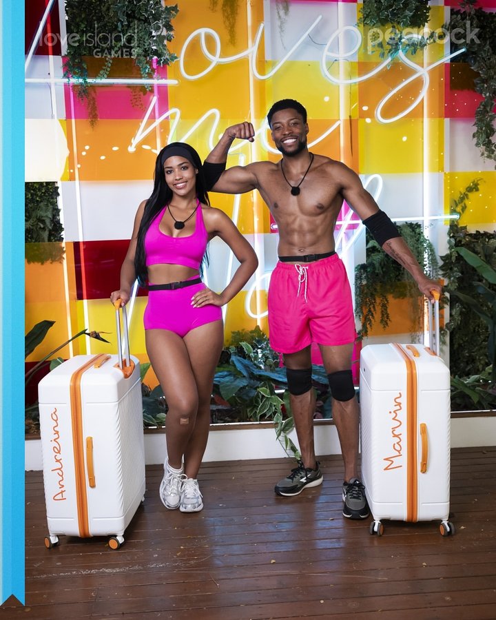 Instagram post by @andreinasntos for Peacock TV. Caption reads: Andreina’s heart has been the sweetest part of....