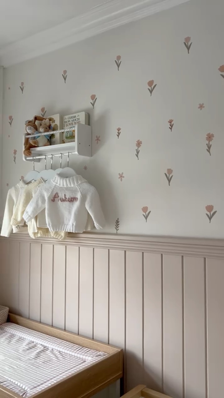 Instagram post by @homebytheabbey for Nursery Stickers. Caption reads: I can’t believe how these stickers have....