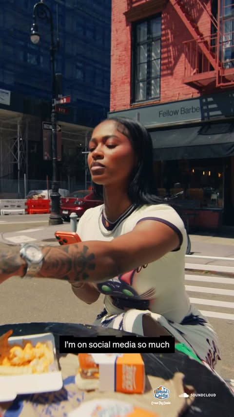 Instagram post by @whitecastle for SoundCloud. Caption reads: Dess Dior craves peace and stillness. Watch her....