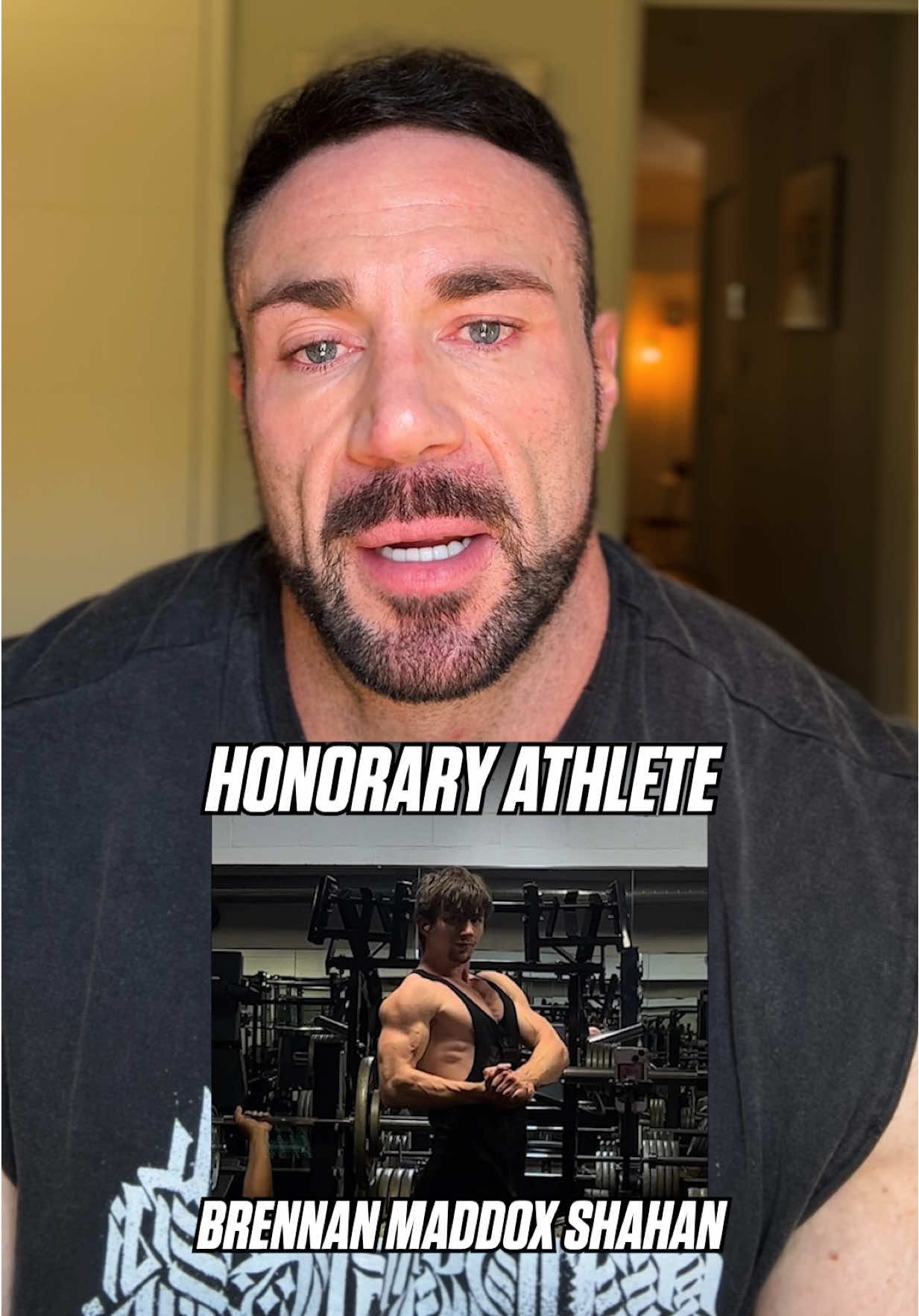 TikTok post by @noeldeyzel_bodybuilder for RYSE Supplements. Caption reads: This breaks my heart . In honor of Brennan,....