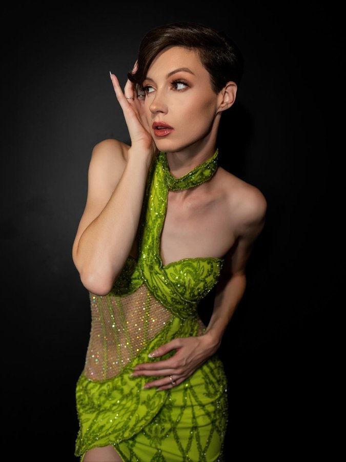 Instagram post by @thehaleynikole for Billion Dollar Beauty. Caption reads: For @maribeljd_ . “Swim Week Las Vegas” Powered by....