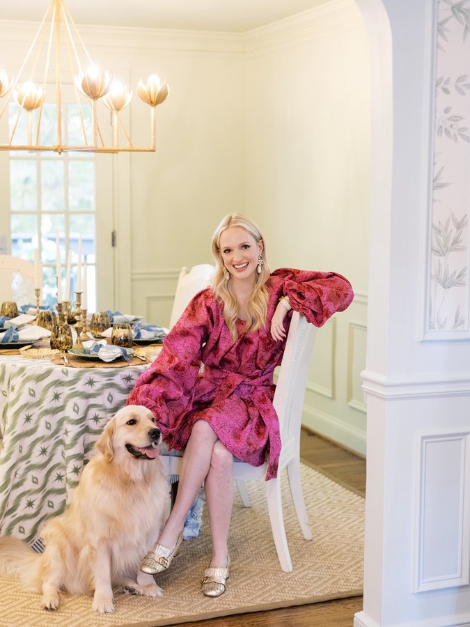 Instagram post by @sjbaileycurated for Weezie Towels. Caption reads: A fall tablescape with @weezietowels & Miss....