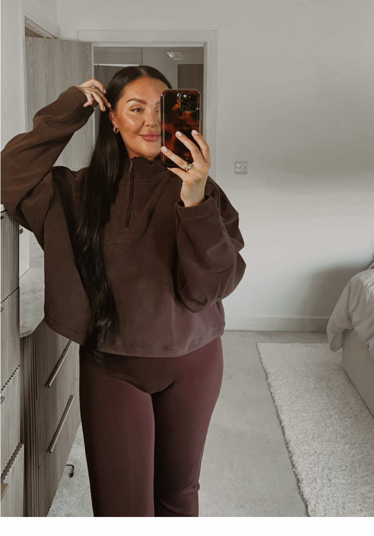 TikTok post by @aimeegardiner570 for Sunde Apparel. Caption reads: Maybe my fav try on to date 🤎🤭 @sunde.lounge....