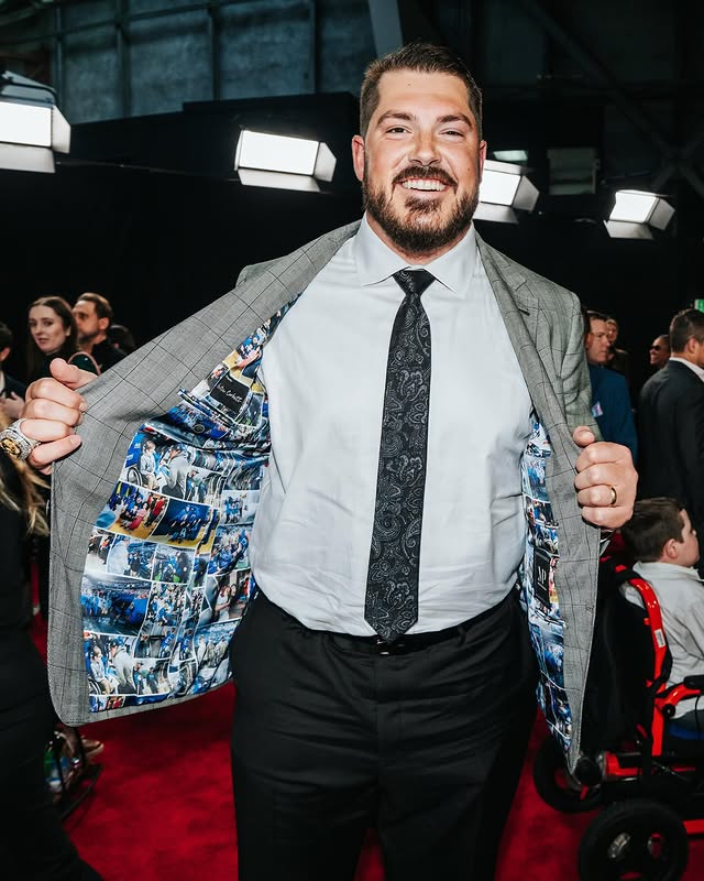 Instagram post by @bigcorbs73 for Nationwide. Caption reads: Jacket full of memories Austin Corbett, our Walter....