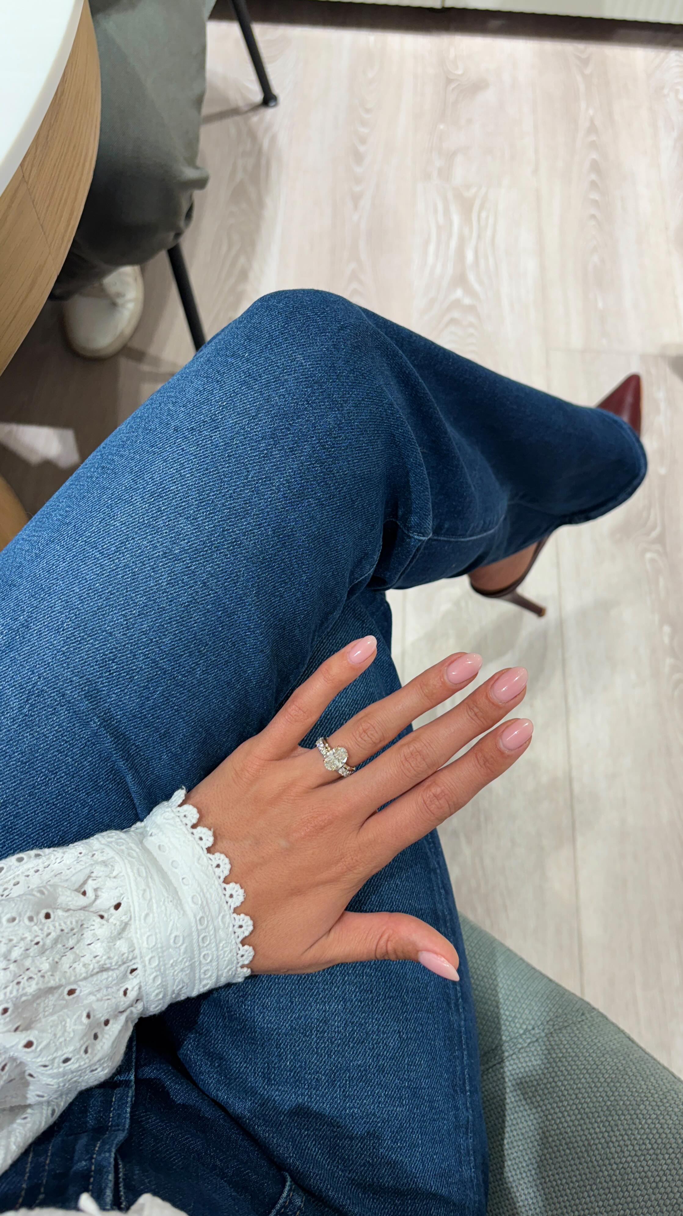 Instagram post by @blakeswanson for Brilliant Earth. Caption reads: picking out our wedding bands!! we went to the....