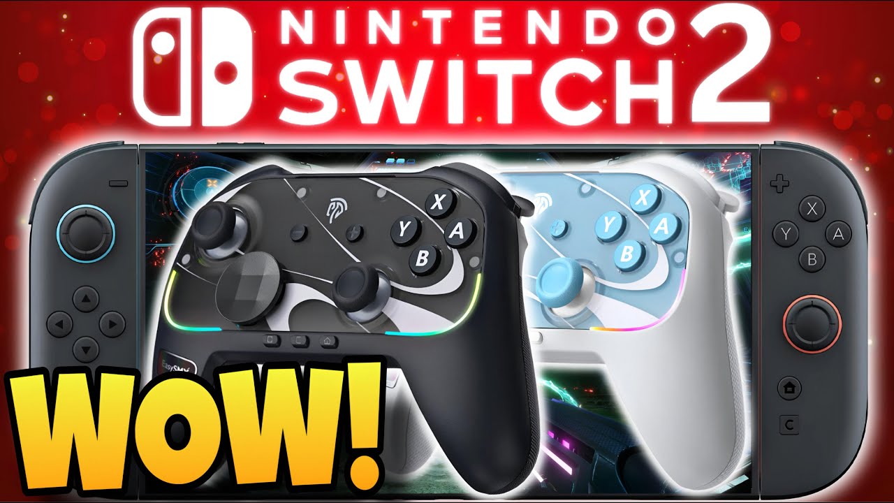 YouTube post by @SunbroNation for EasySMX. Caption reads: The Nintendo Switch 2 Controller We've ALL Been....