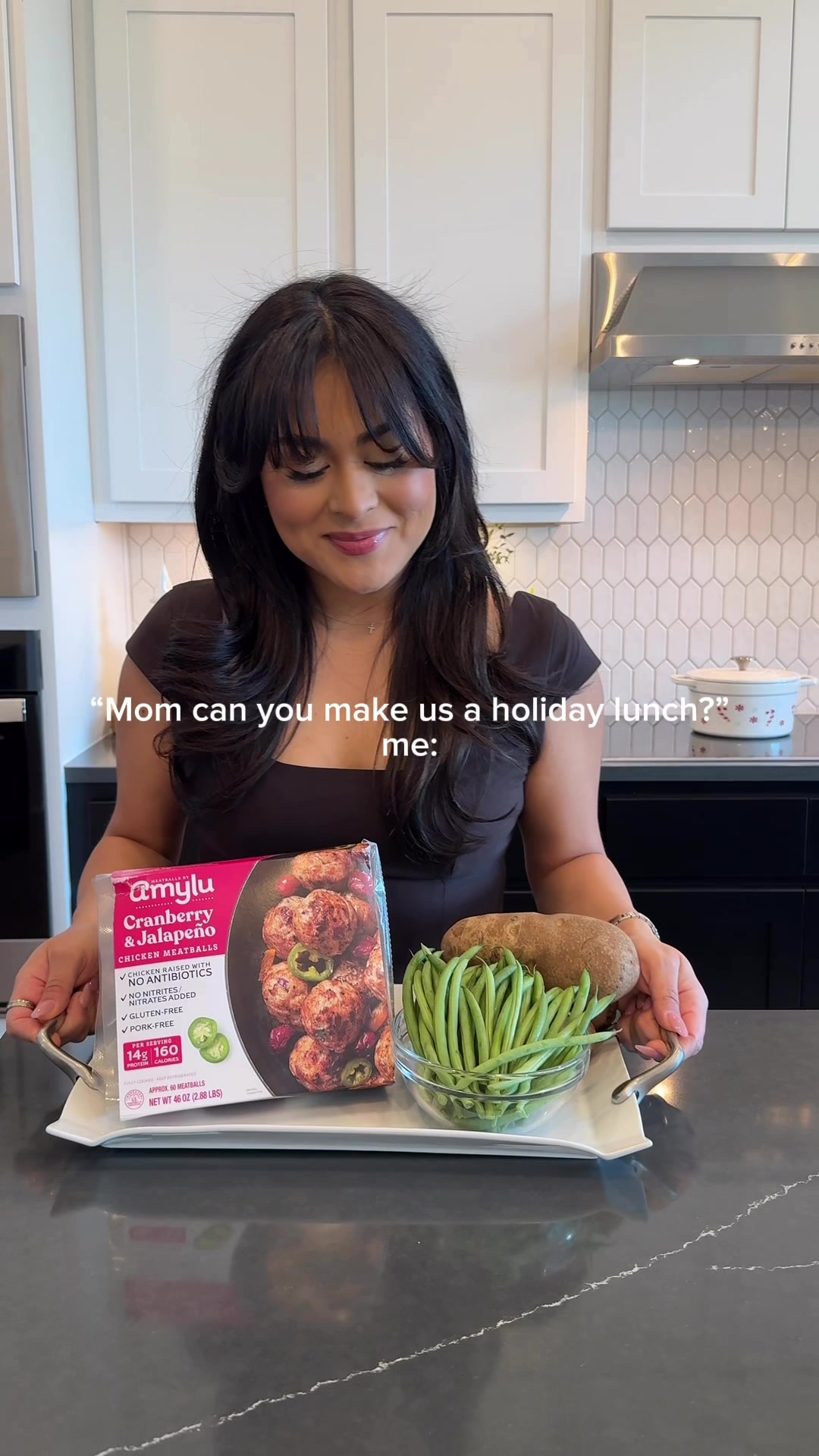 TikTok post by @makeupbypita for Amylu Foods. Caption reads: A holiday favorite in our house @Amylu Foods....