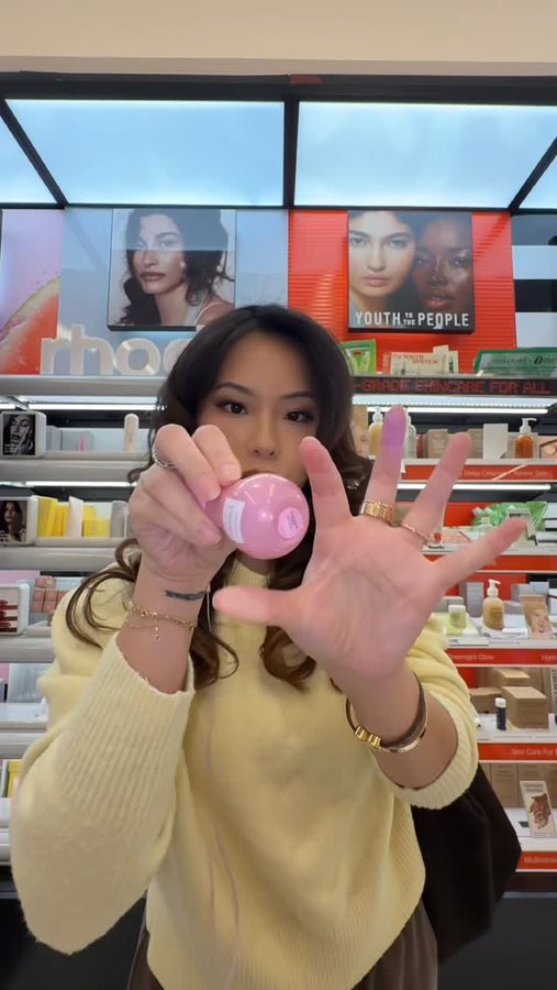 Instagram post by @christxiee for Glossier. Caption reads: Now that I’m home & looking at this😭 it’s looking....