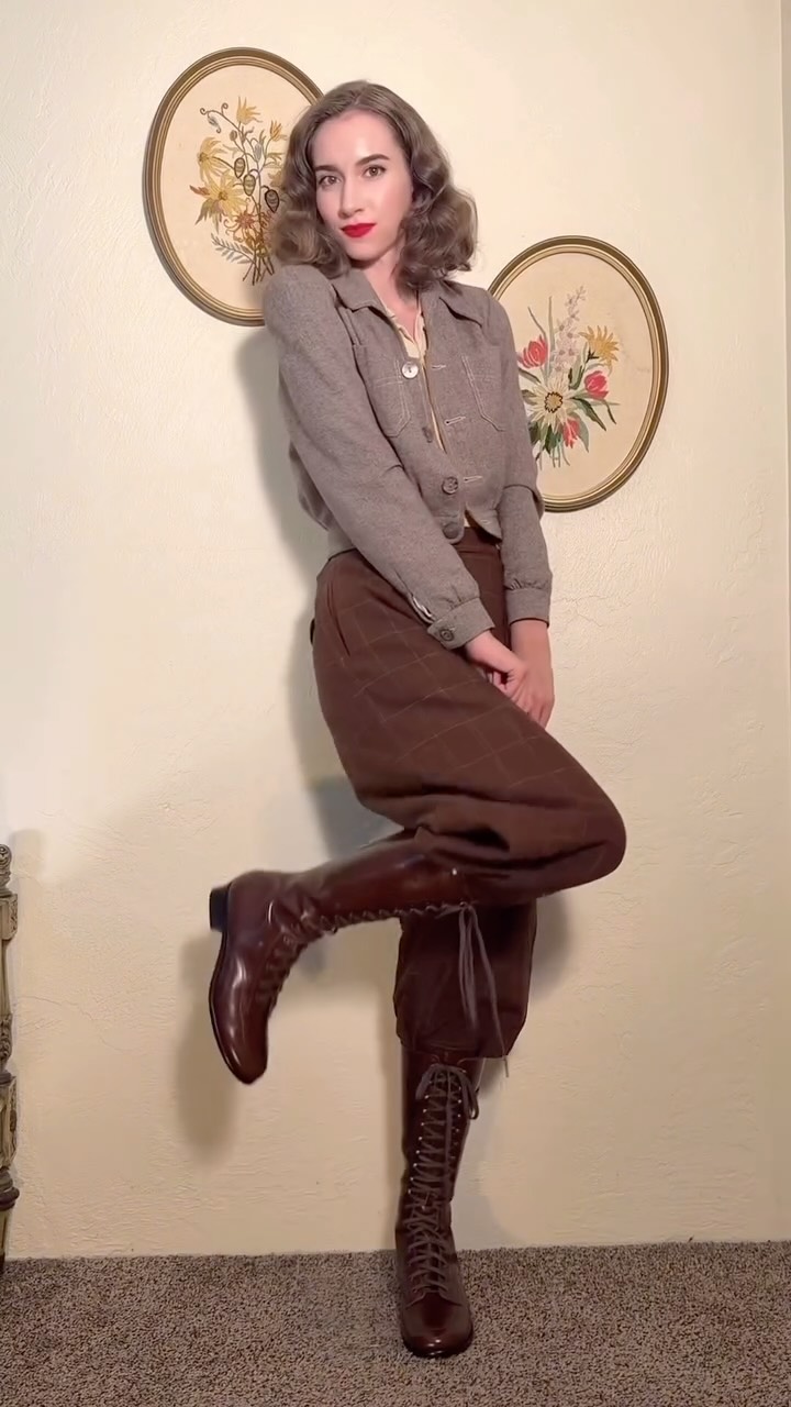 Instagram post by @victory.bee for American Duchess. Caption reads: [...] vintage reproduction boots from....