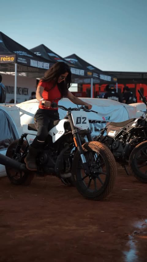 Instagram post by @miss_madness_on_motorcycle for Harley-Davidson. Caption reads: India Bike Week done right 🏁
Harley-Davidson....