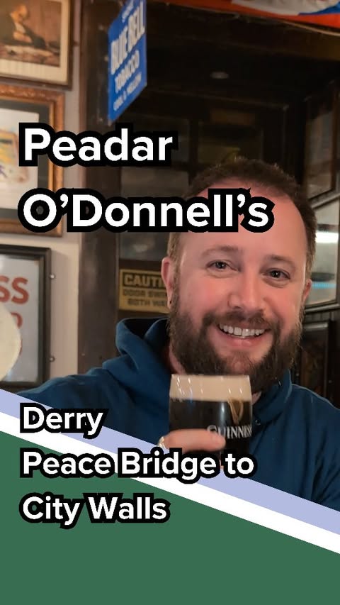 Instagram post by @morehistoricpubcrawls for Discover Northern Ireland. Caption reads: Often named as one of Derry’s most beloved....