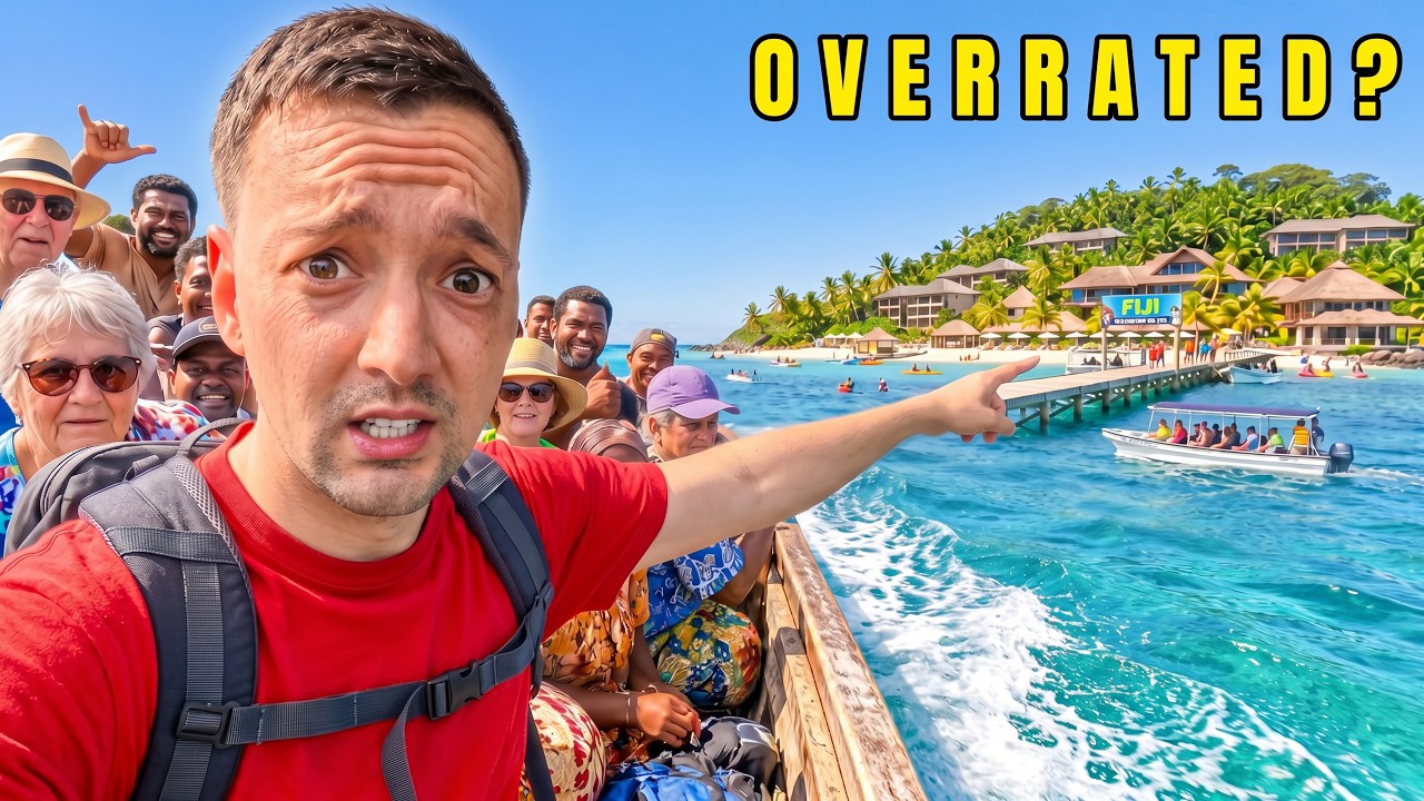 YouTube post by @KenAbroad for Çağdaş'ın İngilizce Dil Okulu. Caption reads: My 1st Time In Fiji 🇫🇯 (Overrated Or Worth It?).