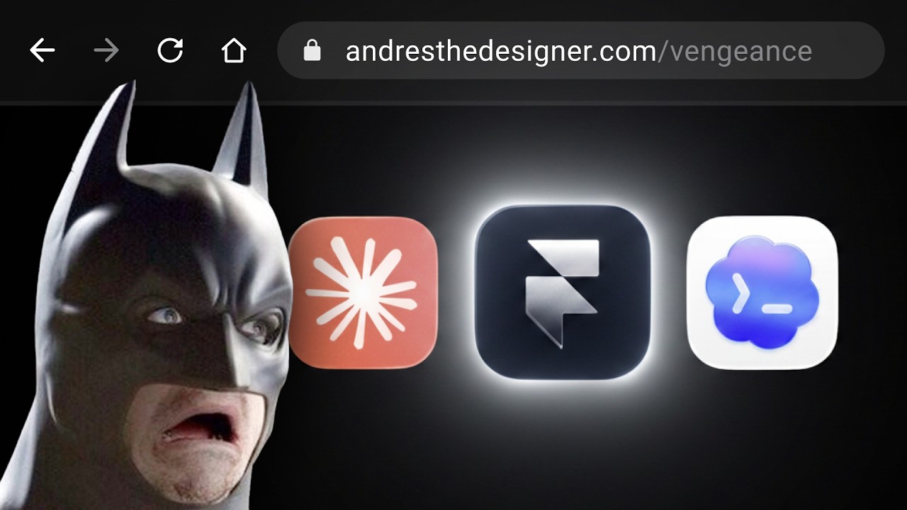 YouTube post by @AndresTheDesigner for Resistencia Cultural. Caption reads: Framer AI Agents in 6 min.