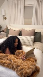 Instagram post by @kimmfeliz for Big Fig Mattress. Caption reads: No better place than my bed 💤☁️ 

My....