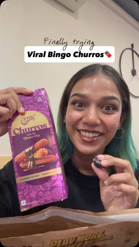 Instagram post by @hey_himaaa for Bingo! Snacks. Caption reads: Finally tried these Mexican inspired Bingo!....
