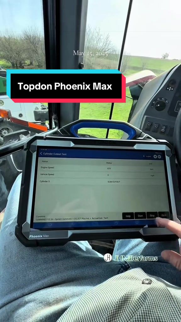 TikTok post by @jhmillerfarms2020 for Topdon. Caption reads: #onthisday Topdon Phoenix Max with HD software....