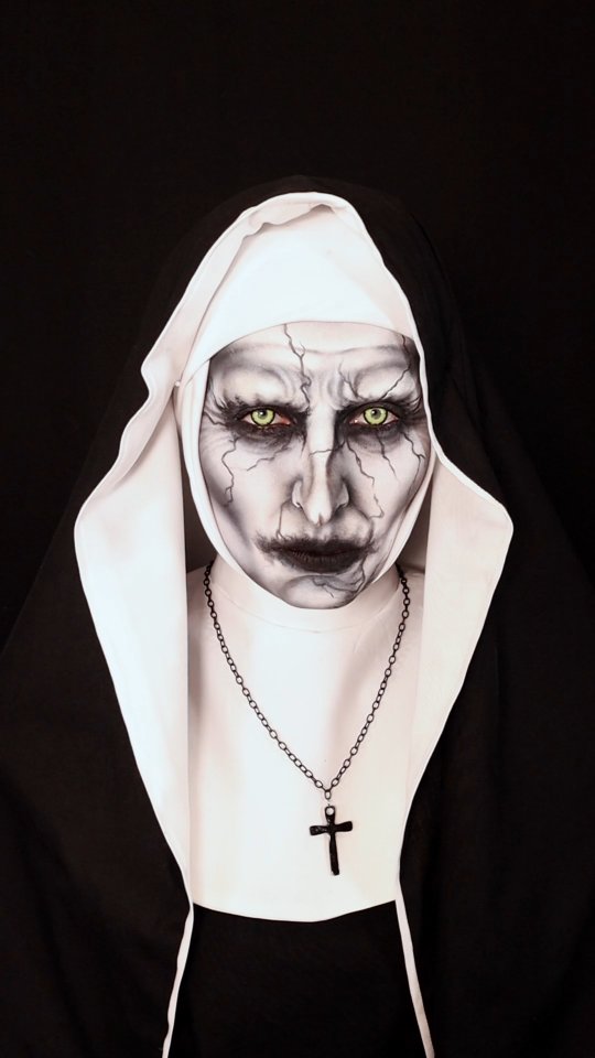 Instagram post by @ssipe_ for Jeffree Star Cosmetics. Caption reads: THE NUN

@colouredcontacts Louis....