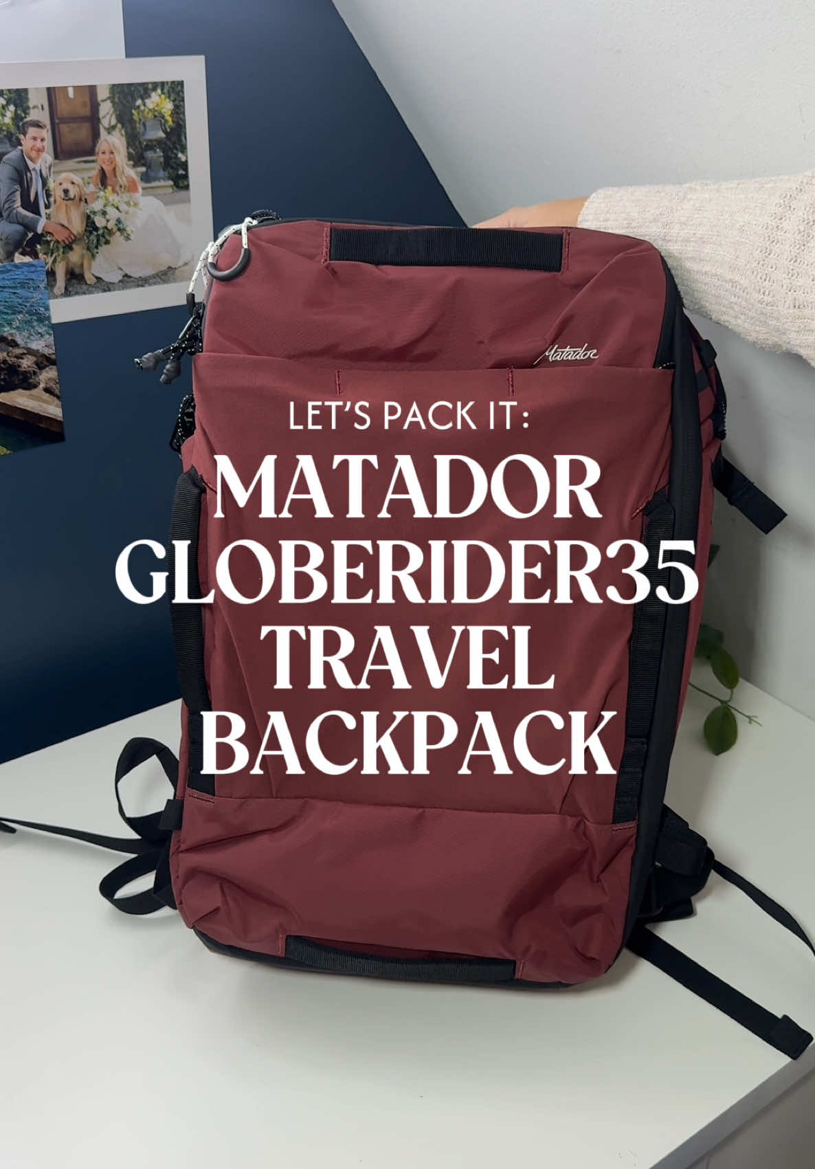 TikTok post by @rileejsmith for Matador Equipment. Caption reads: [...] Matador! #sponsoredbymatador  🎒: @Matador....