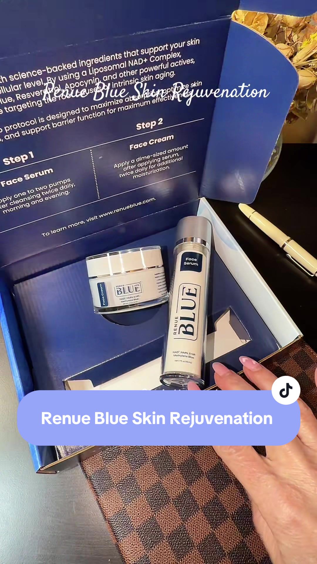 TikTok post by @sherinstylellc for Renue By Science. Caption reads: [...] Skin Rejuvenation protocol.....