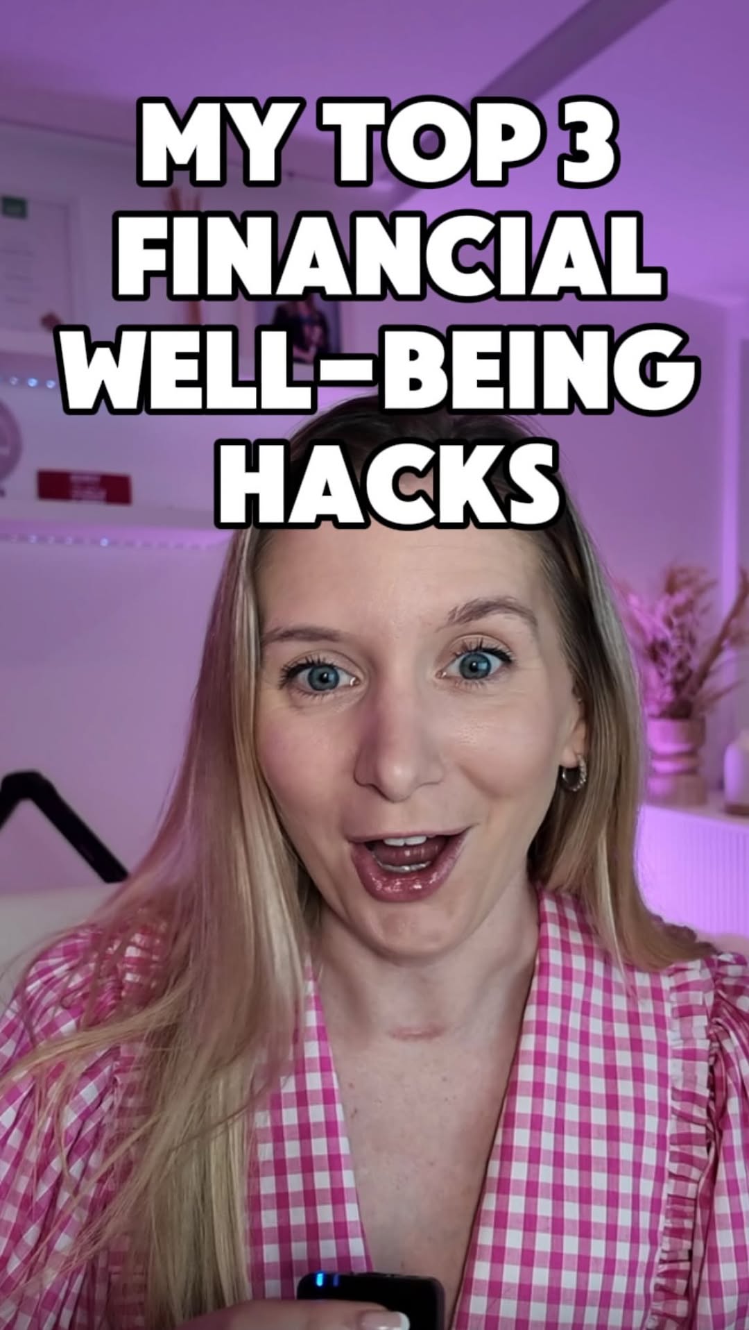 Instagram post by @accountant_she for Intuit QuickBooks. Caption reads: The TOP 3 financial well-being hacks to implement....
