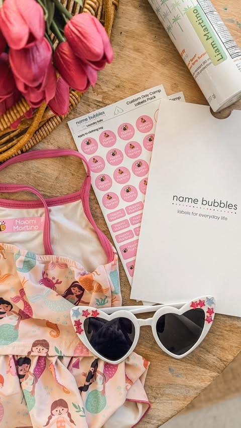 Instagram post by @haleymartinoxo for Name Bubbles. Caption reads: [...] labels to all of their items with....