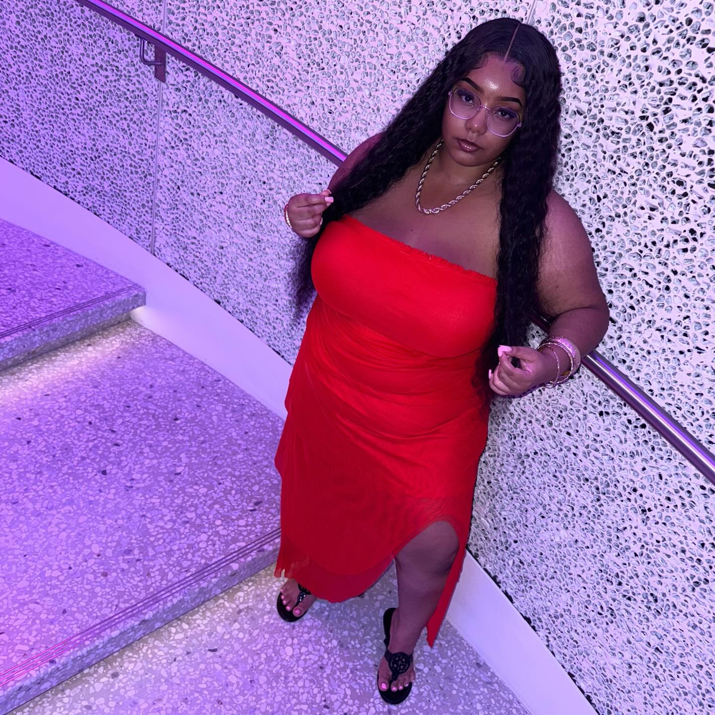 Instagram post by @__iamkayy__ for Rainbow Shops. Caption reads: [...] @virginvoyages Dress & Slides From....