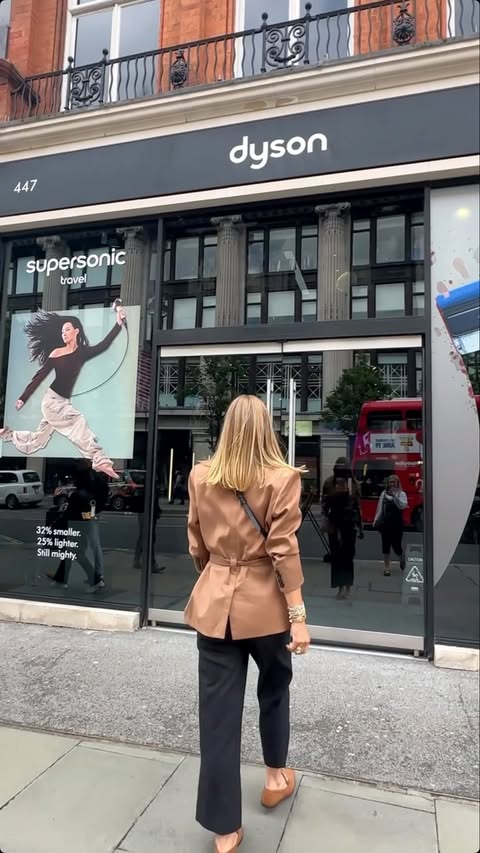 Instagram post by @ladyofthemanor77 for Dyson Beauty. Caption reads: Head to the new-look Dyson Beauty Lab Blow Dry Bar....