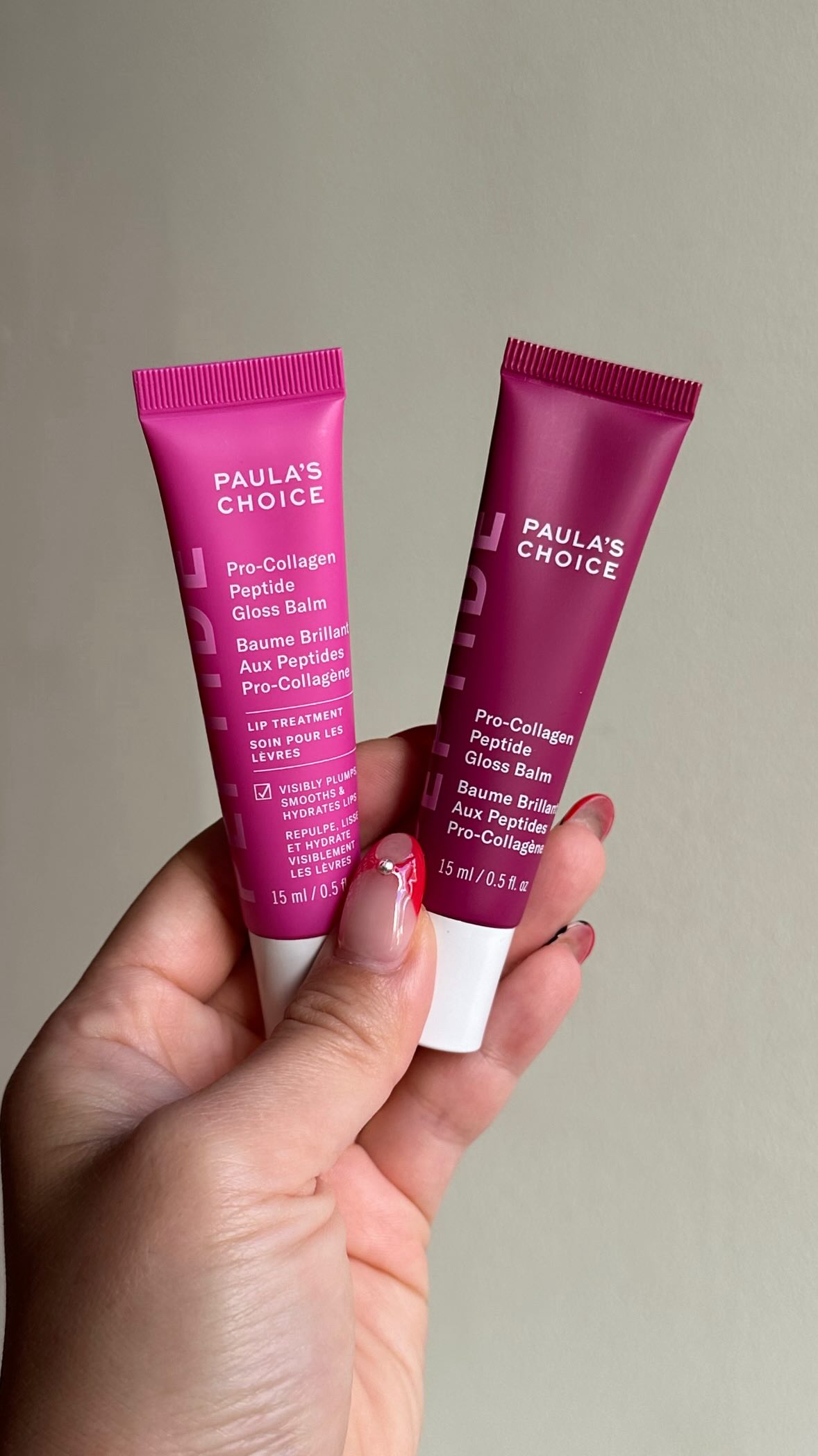 Instagram post by @anywearwithalex for Paulas Choice. Caption reads: new @paulaschoice gloss balm duo alert!!!....