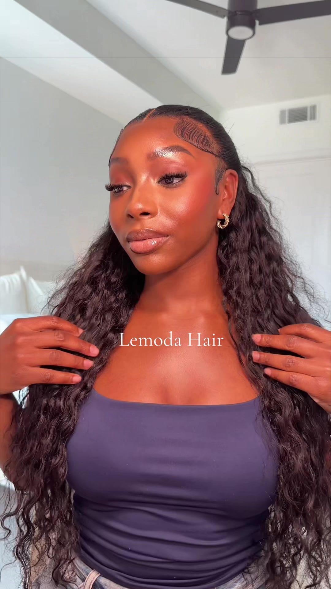 TikTok post by @theoffficialchrisssyy for Lemoda Hair. Caption reads: love, love, love waterwave hair😍😍@Lemoda Hair....