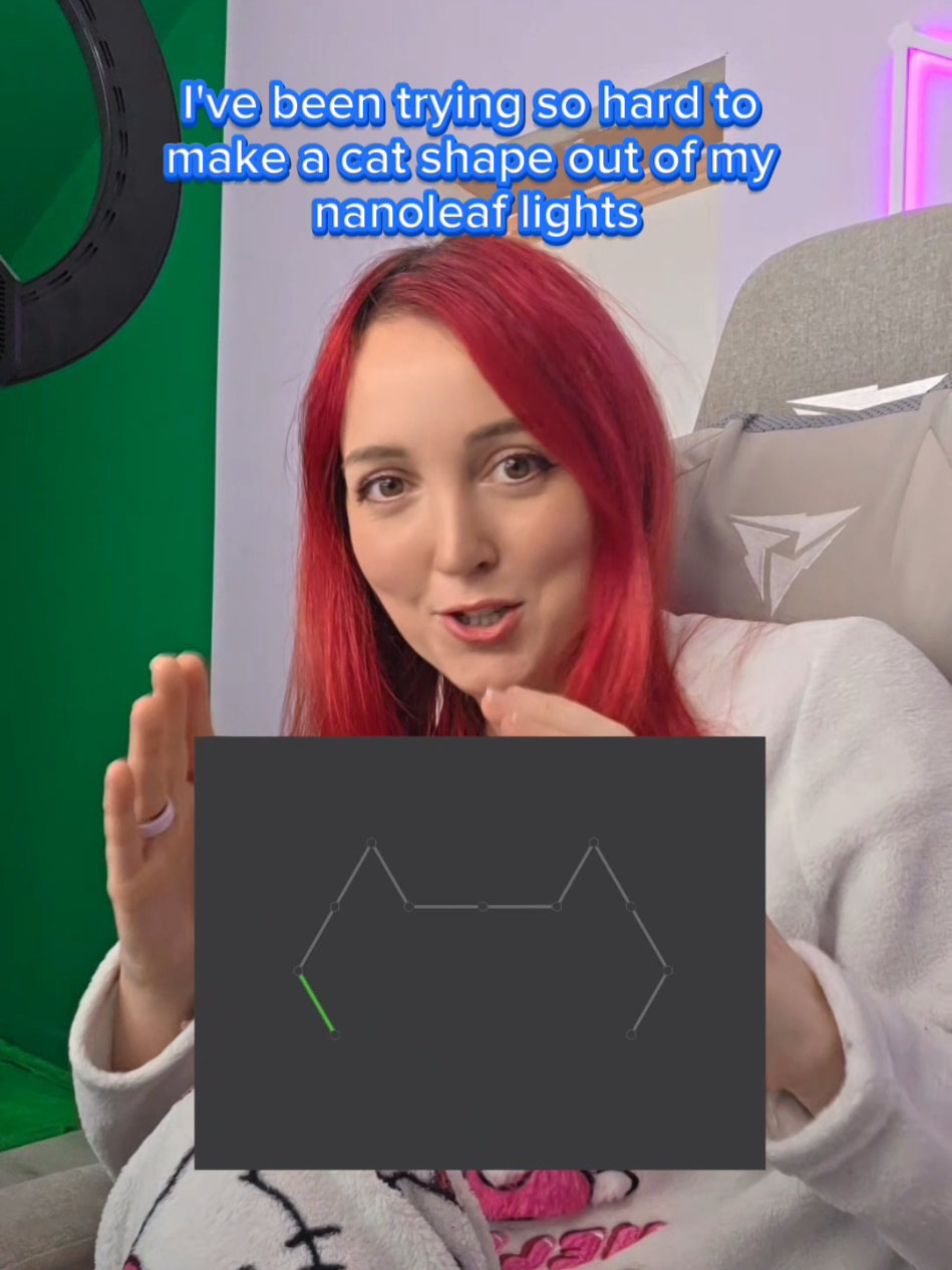 TikTok post by @tigressx for Nanoleaf. Caption reads: [...] How do you think they turned out? 🤔....