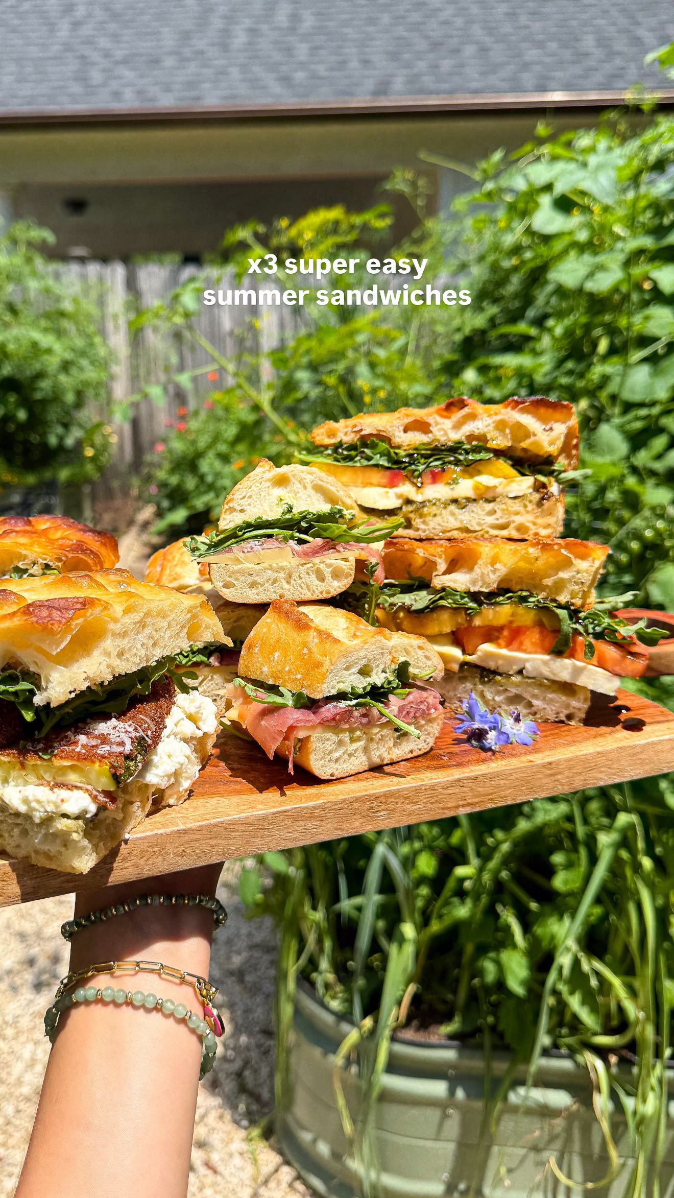 Instagram post by @brightmomentco for Amazon Fresh. Caption reads: nothing a focaccia sandwich after a pool day can’t....