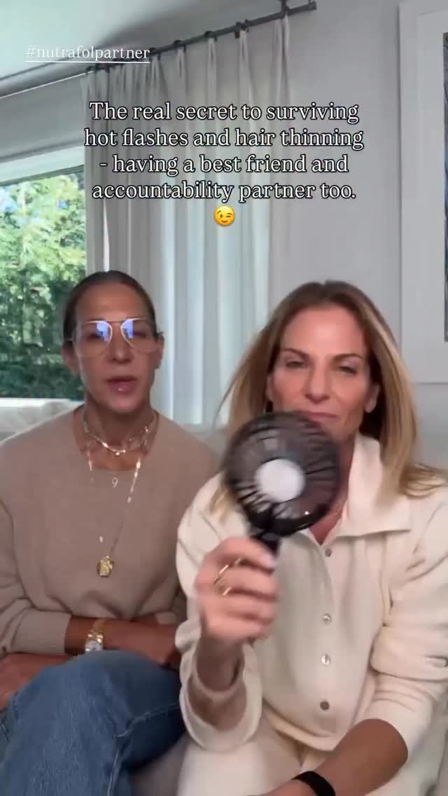 Instagram post by @sunnyandjenn for Nutrafol. Caption reads: #NutrafolPartner ✨ The real secret to surviving....