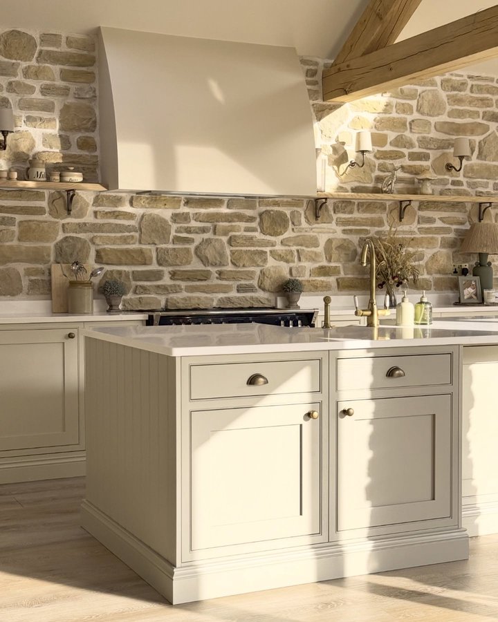 Instagram post by @no14hectorshouse for Dowsing & Reynolds. Caption reads: My favourite time in the new kitchen… the golden....