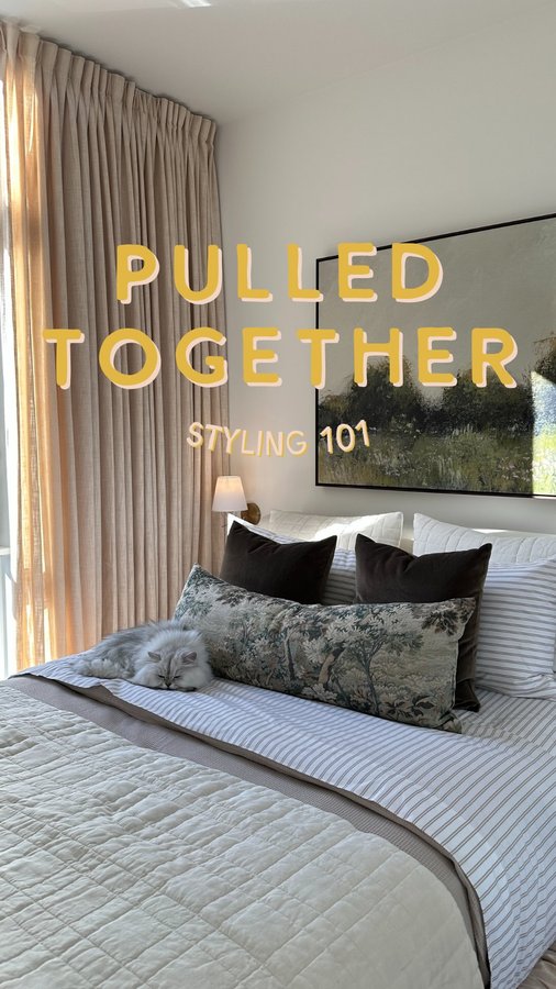 Instagram post by @alexandragater for Brooklinen. Caption reads: Want the coziest bed for the cooler months? My....